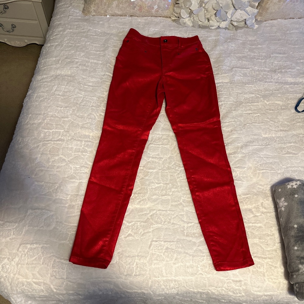 I.N.C. Denim Brand New red sparkle coated jeans